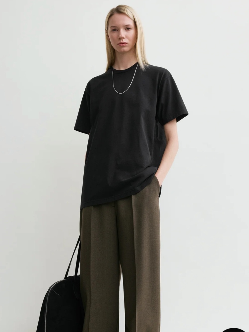 NWT Toteme Black Straight Cotton Tee | XS - Picture 2 of 11
